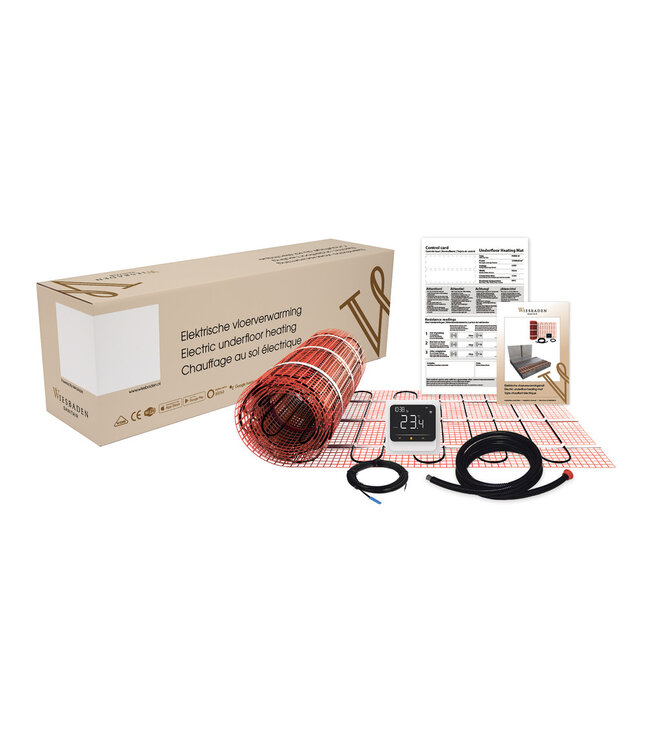 Elektrische vloerverwarming set 1 m2 - 150 Watt met WiFi thermostaat Wit - Wiesbaden by Magnum