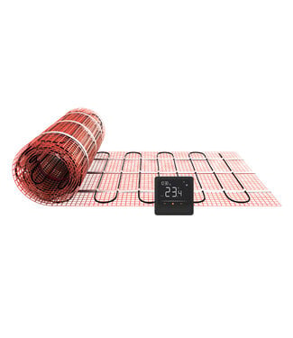 Wiesbaden Elektrische vloerverwarming set 1 m2 - 150 Watt met WiFi thermostaat Zwart - Wiesbaden by Magnum