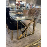 Eettafel - Talch goud & zilver poten160 cm breed