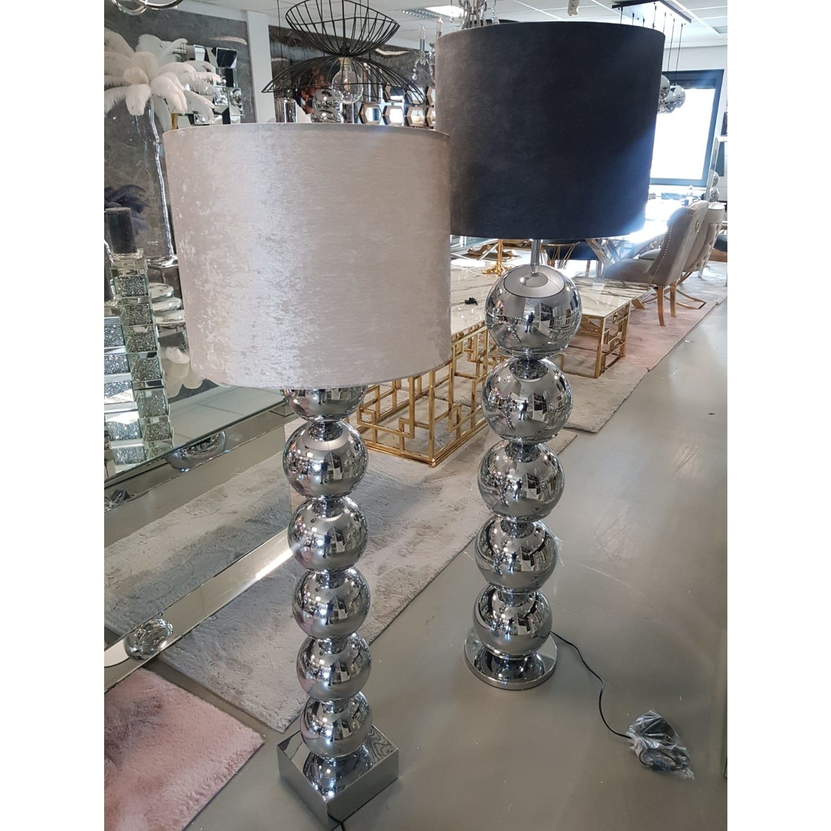 Vloerlamp Bollenlamp - Zilver Diverse Maten