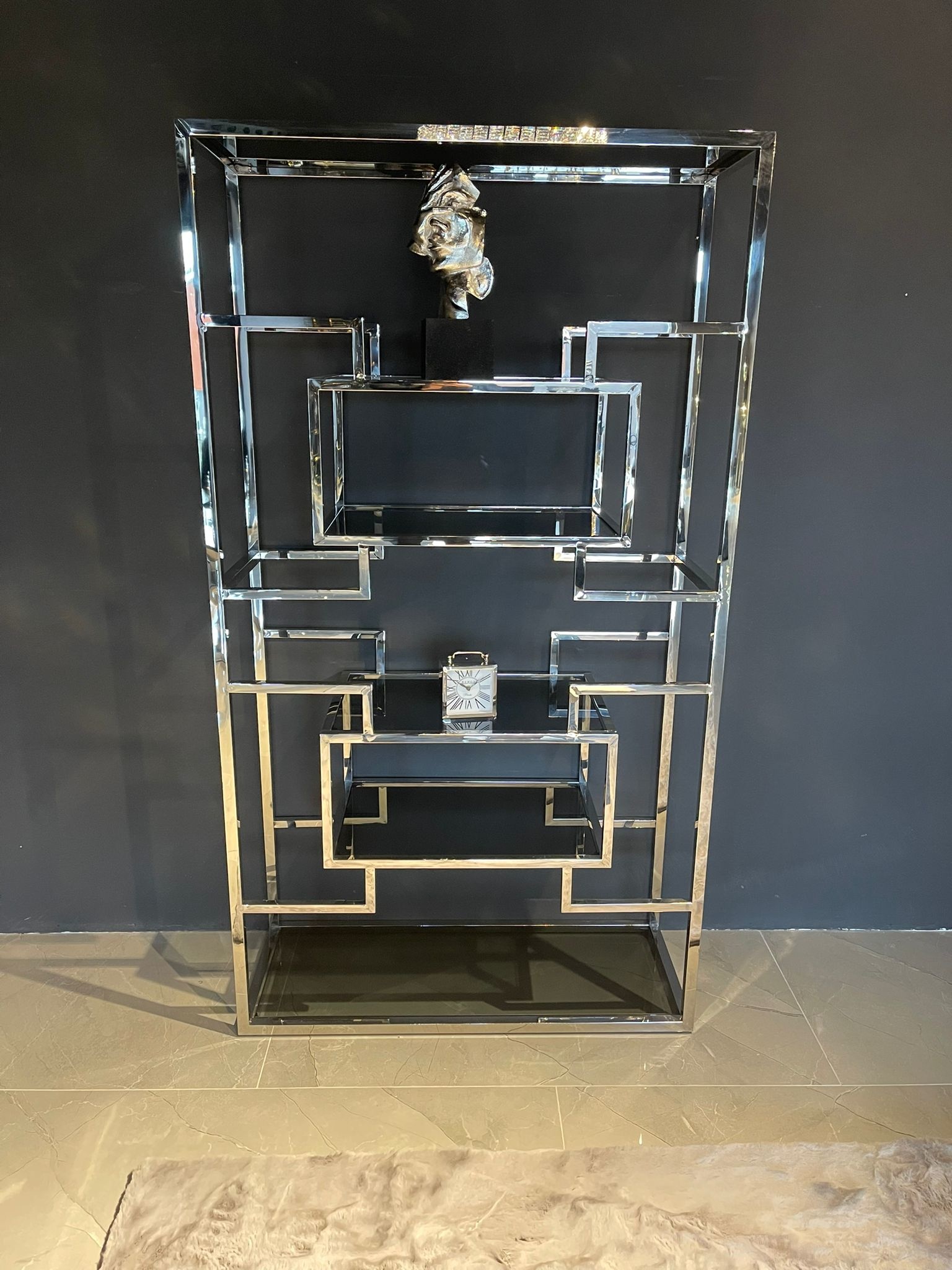 Wandmeubel James - Zilver Smoke Glass