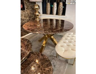 Eettafel Doblo - Marmer Bruin Goud