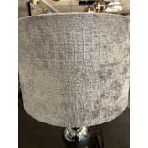 Tafellamp zilver - Luxe croco kap zilver
