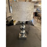 Tafellamp zilver - Luxe croco kap zilver
