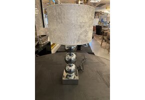 Tafellamp zilver - Luxe croco kap zilver