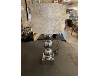Tafellamp zilver - Luxe croco kap zilver