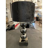 Tafellamp antraciet - Luxe croco kap zwart