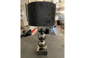 Tafellamp antraciet - Luxe croco kap zwart