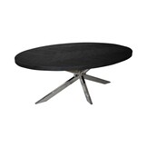 Eettafel Visgraat Ovaal - Black Bonito chrome poot