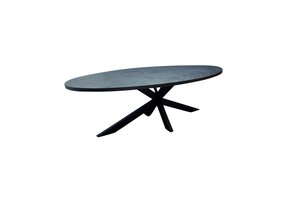 Eettafel Visgraat Ovaal  - Black Bonito zwarte poot
