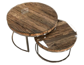 Salontafel Doblo Sleeper Wood - Diverse Kleuren (Glasplaat optioneel)
