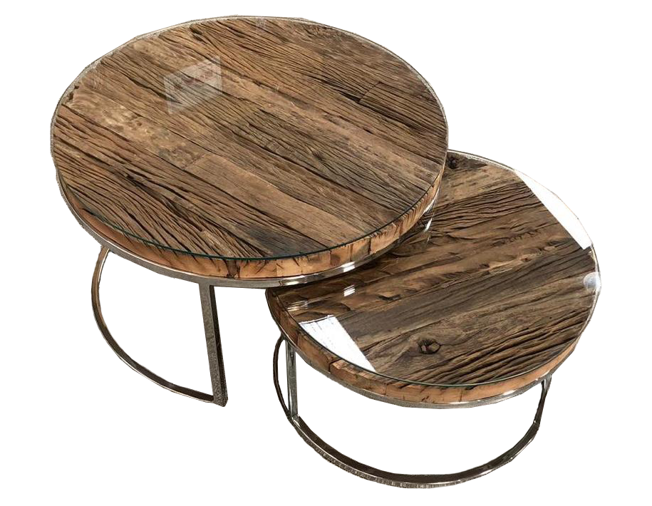 Salontafel Doblo Sleeper Wood - Diverse Kleuren (Glasplaat optioneel)