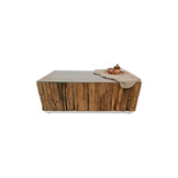 Salontafel Blocci - Sleeper Wood (glasplaat)