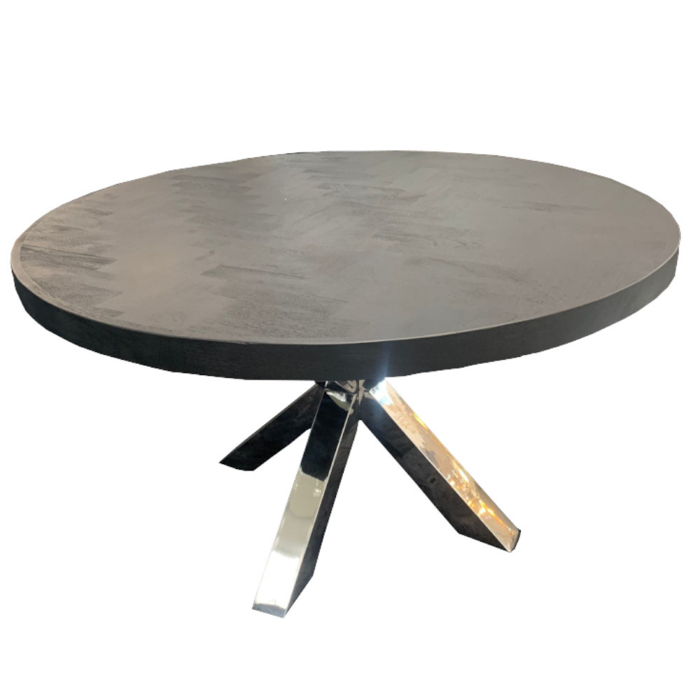 Eettafel Visgraat - 130 cm Black Bonito rond