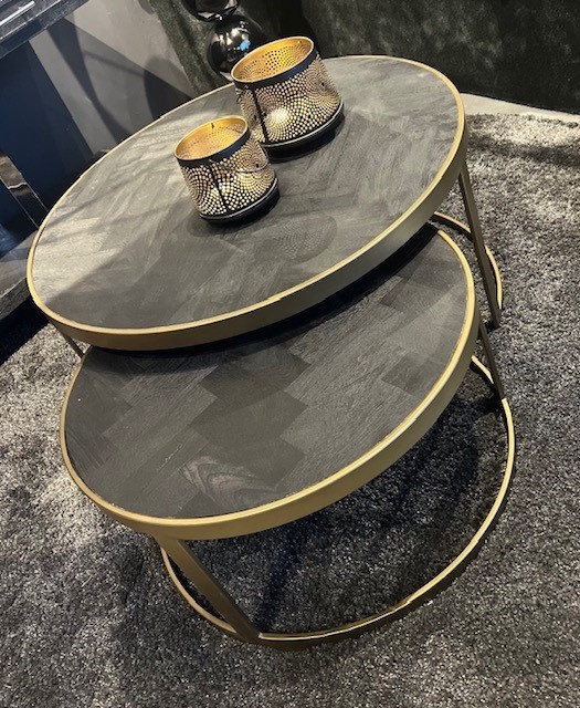 Visgraat Salontafel set van 2