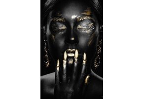 Plexiglas Schilderij  Afrikaanse dame goud