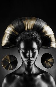 Plexiglas Schilderij  Afrika goud zwart