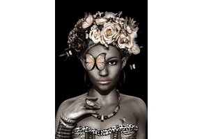 Plexiglas Schilderij Afrikaanse dame vlinder