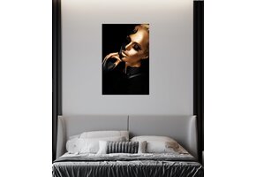 Plexiglas Schilderij zwart goud dame
