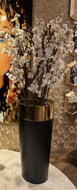 Goud zwart vaas blossom