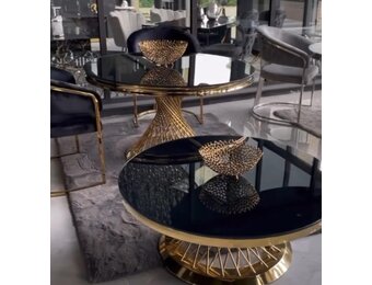 Meubelset spin goud marmer rond