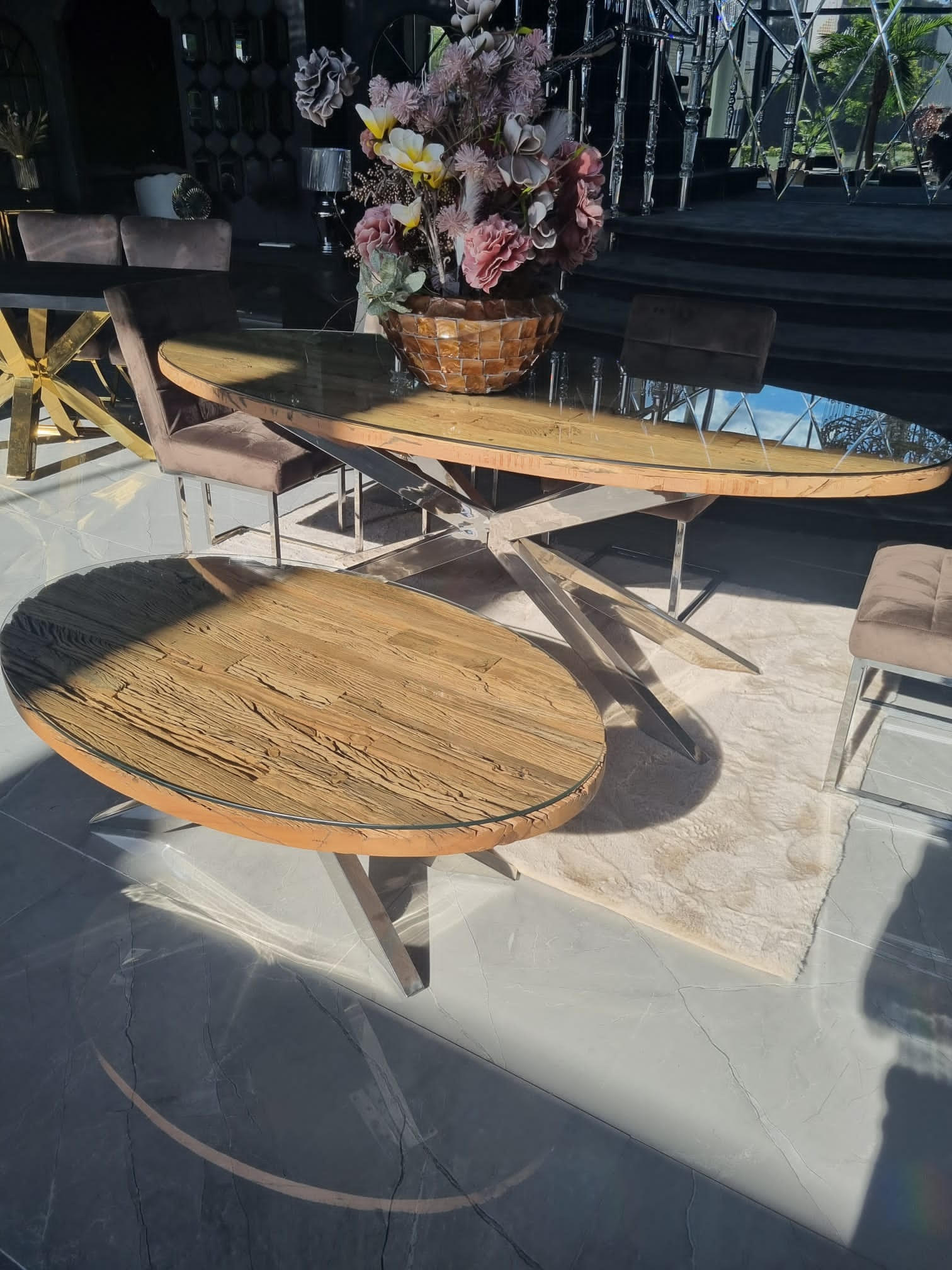 Sleeperwood set ovaal - eetfatel & salontafel