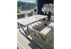 Marmer eettafel & salontafel