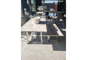 Marmer eettafel & salontafel