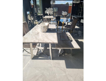 Marmer eettafel & salontafel