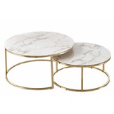 Doblo rond salontafel marmerlook