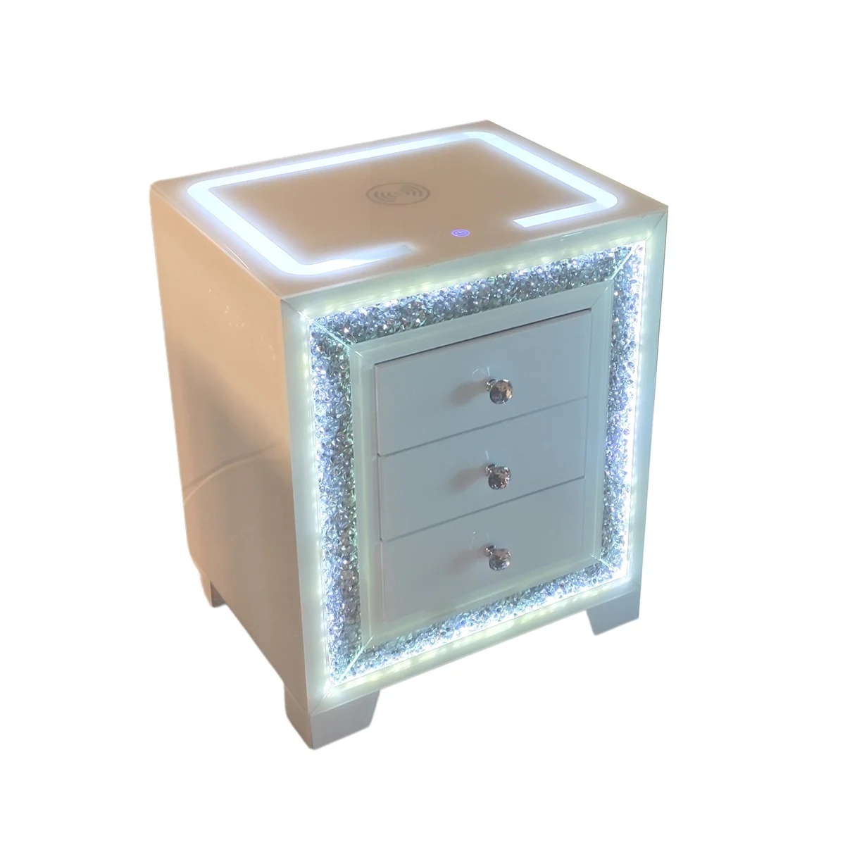 Spiegel nachtkastjes diamant met  verlichting  en  oplaadfunctie