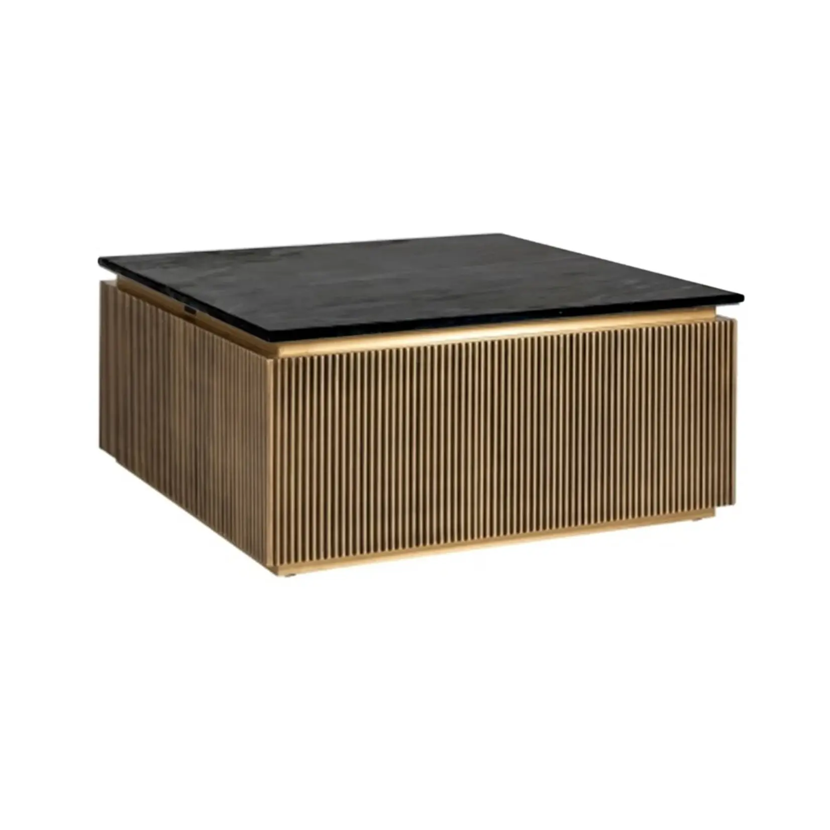 Secret  gold metal black bonito top salontafel vierkant