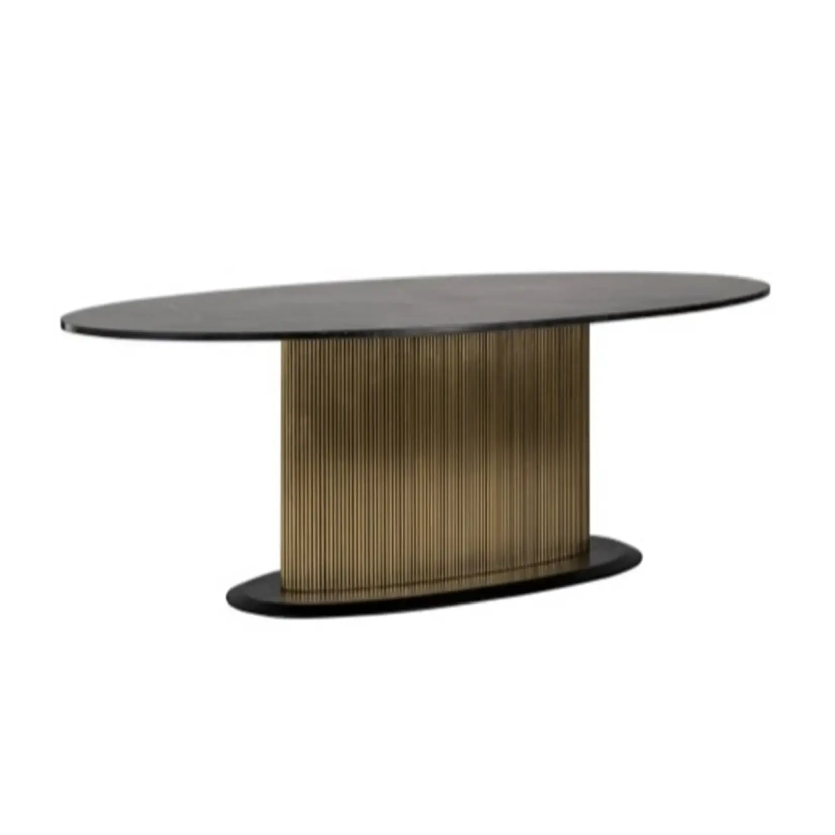 Secret gold metal black bonito eettafel ovaal