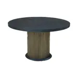 Secret gold metal black bonito eettafel rond