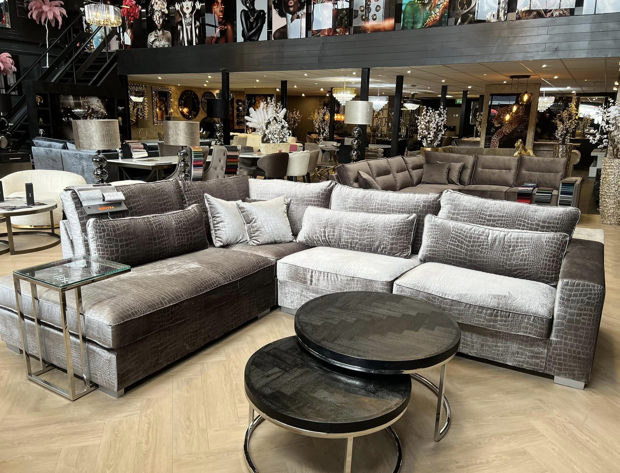 Hoekbank Croco Taupe