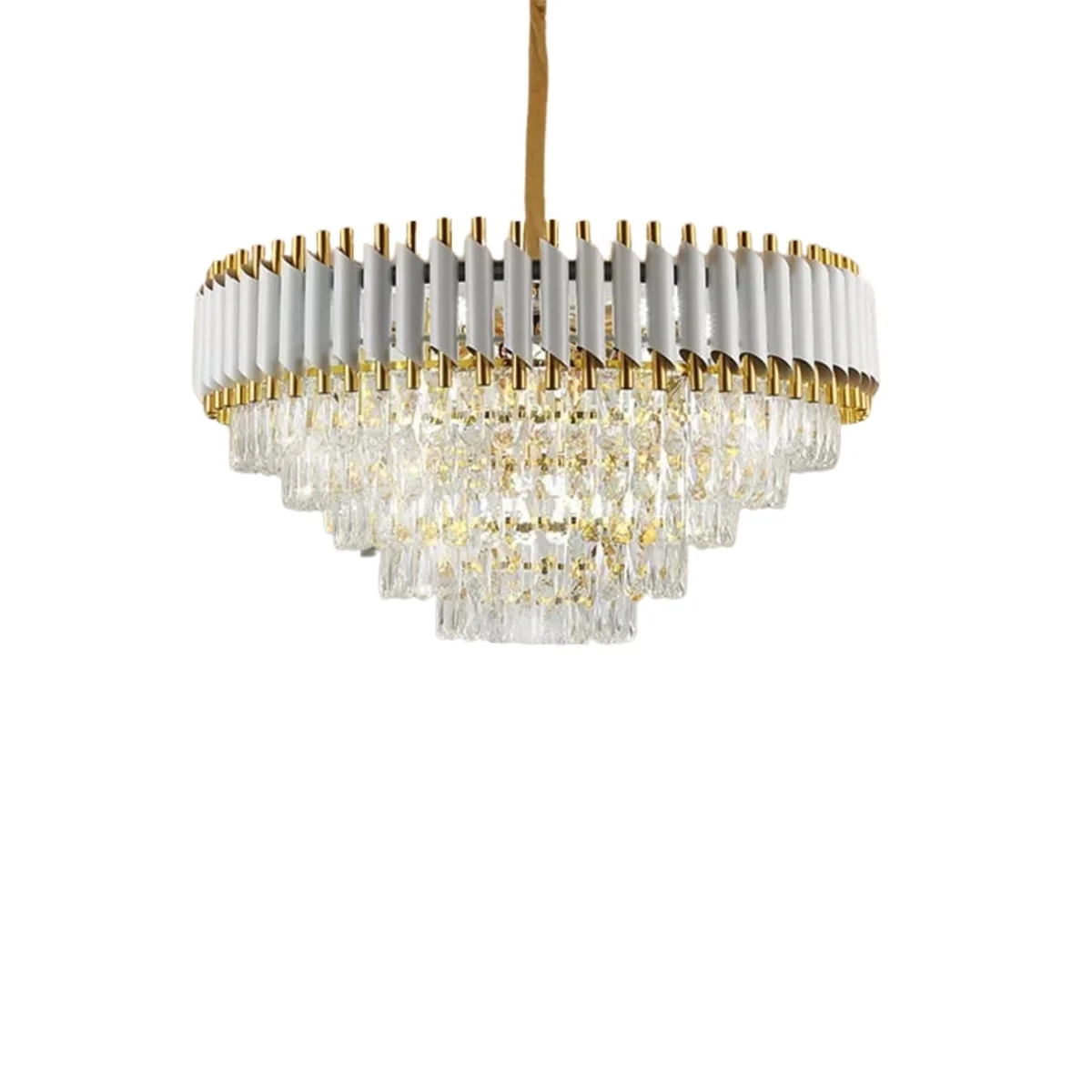 Hanglamp Pearl Chroom wit/goud 60
