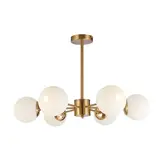 CEILING LAMP GOLD 6 ORBITS
