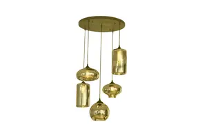 Hanglamp Knight - Goud 5 mix lichts