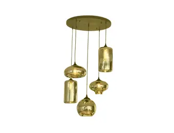 Hanglamp Knight - Goud 5 mix lichts