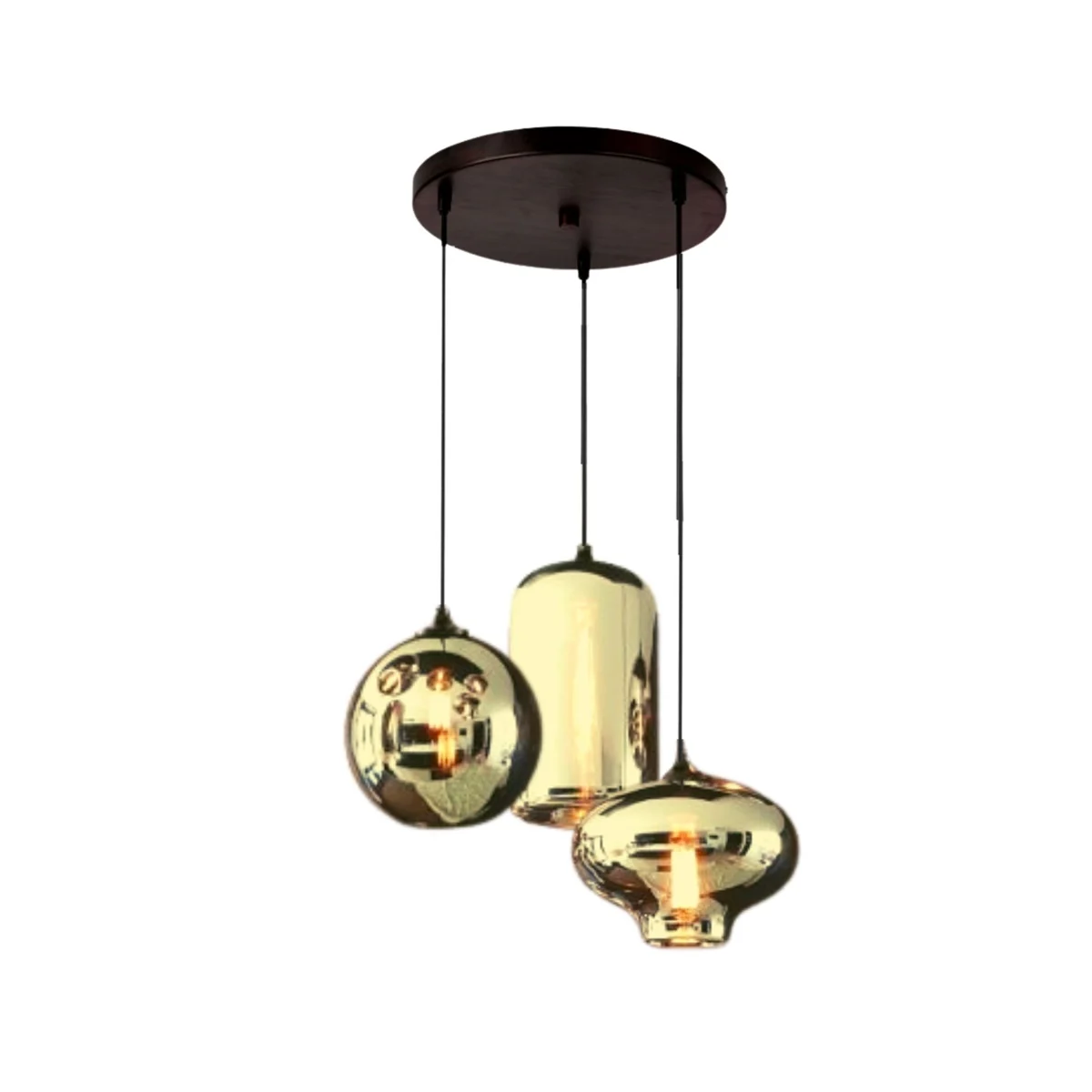 Hanglamp Knight - Goud 3 mix lichts