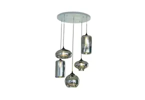 Hanglamp Knight - Zilver 5 mix lichts