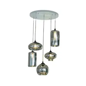 Hanglamp Knight - Zilver 5 mix lichts
