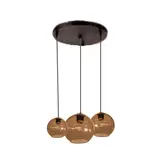 Hanglamp Knight - Bruin rook 6 lichts