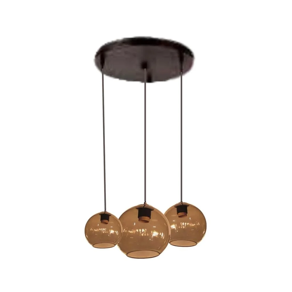 Hanglamp Knight - Bruin rook 6 lichts