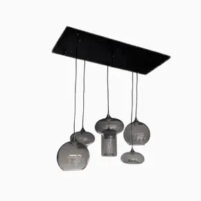 Hanglamp Knight -  antraciet  5 mix  lichts