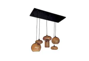 Hanglamp Knight -  bruin  5 mix  lichts