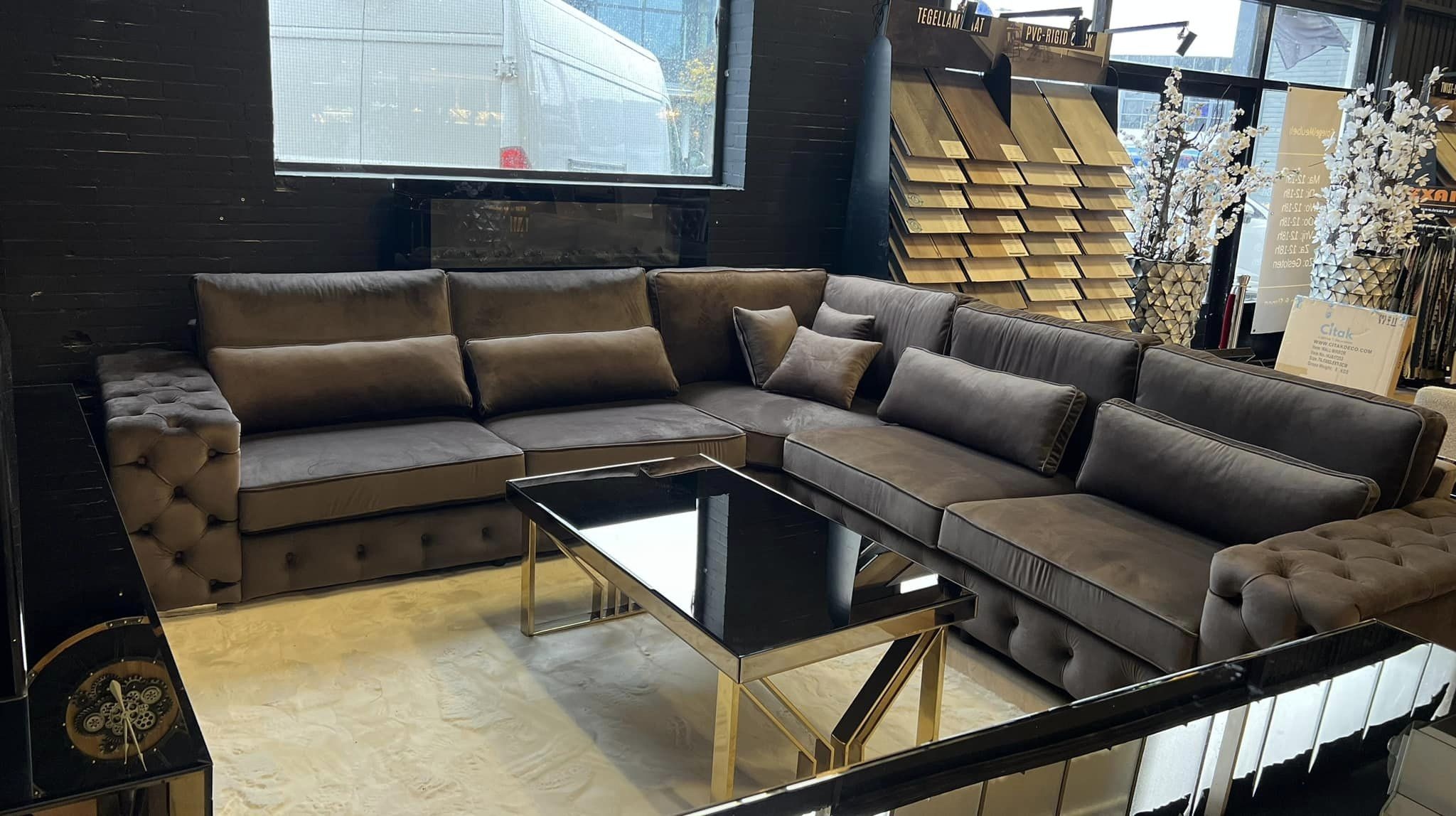 Victoria bankstel taupe bruin