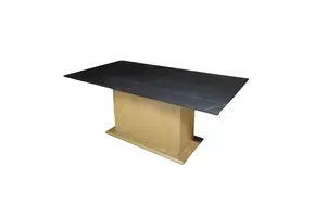 Eettafel zwart/goug keramische blad