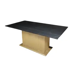 Eettafel zwart/goug keramische blad