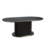 Keramiek Eettafel Zwart marmer